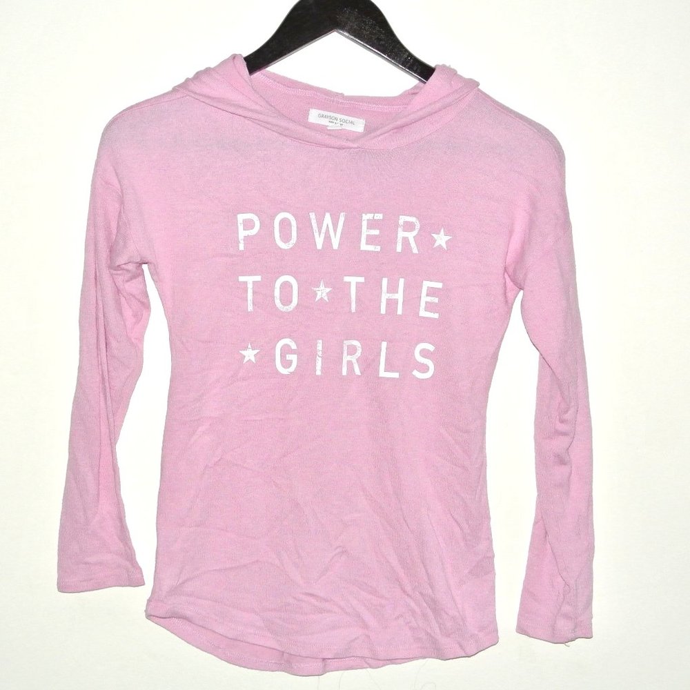 Grayson Social Hooded Pink Top Power To The Girls